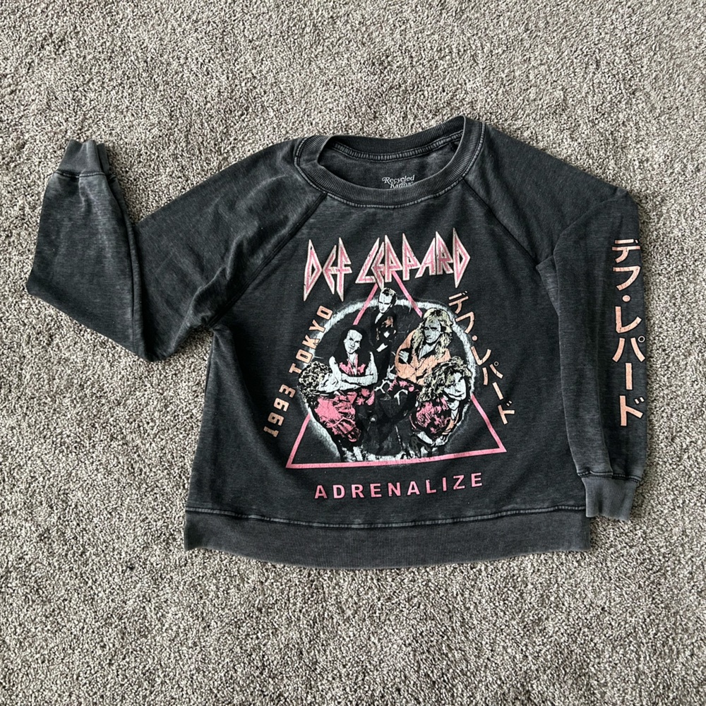 *RECYCLED KARMA Def Leppard ‘93 Adrenalize World Tour Sweatshirt Black XS RK-6 - Picture 6 of 9